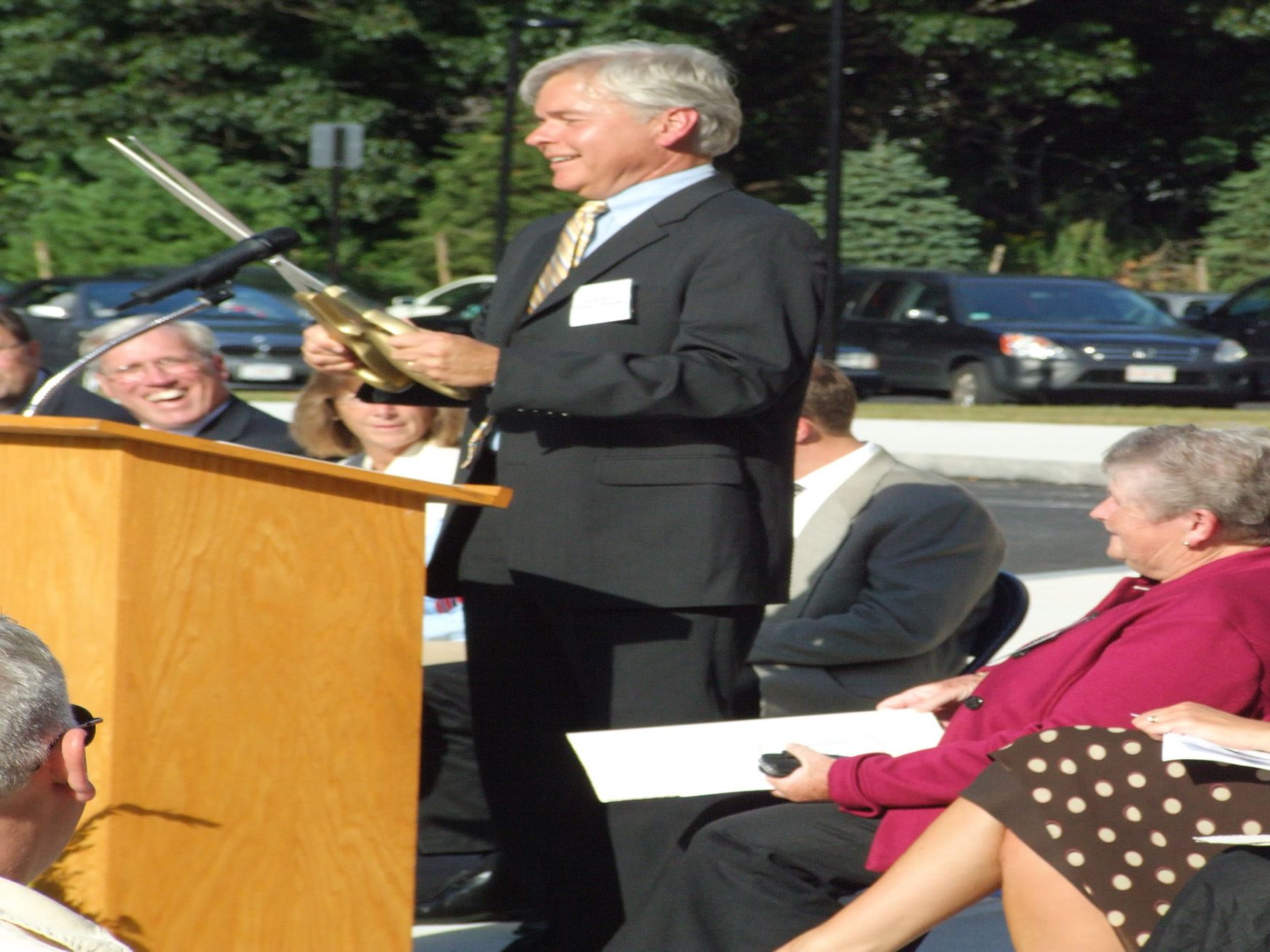 Man Holding Ribboncutting Scissors
